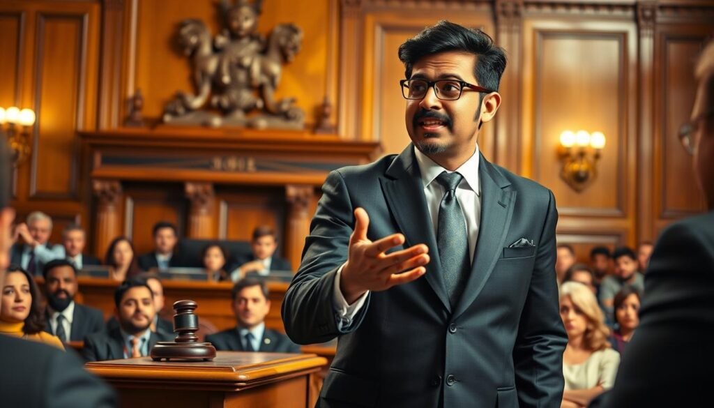 a man in a suit and tie standing in front of a judge's gavel
Akshay Kumar