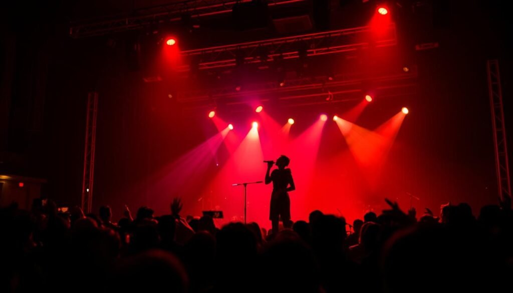 a person on a stage with a microphone
bollywood